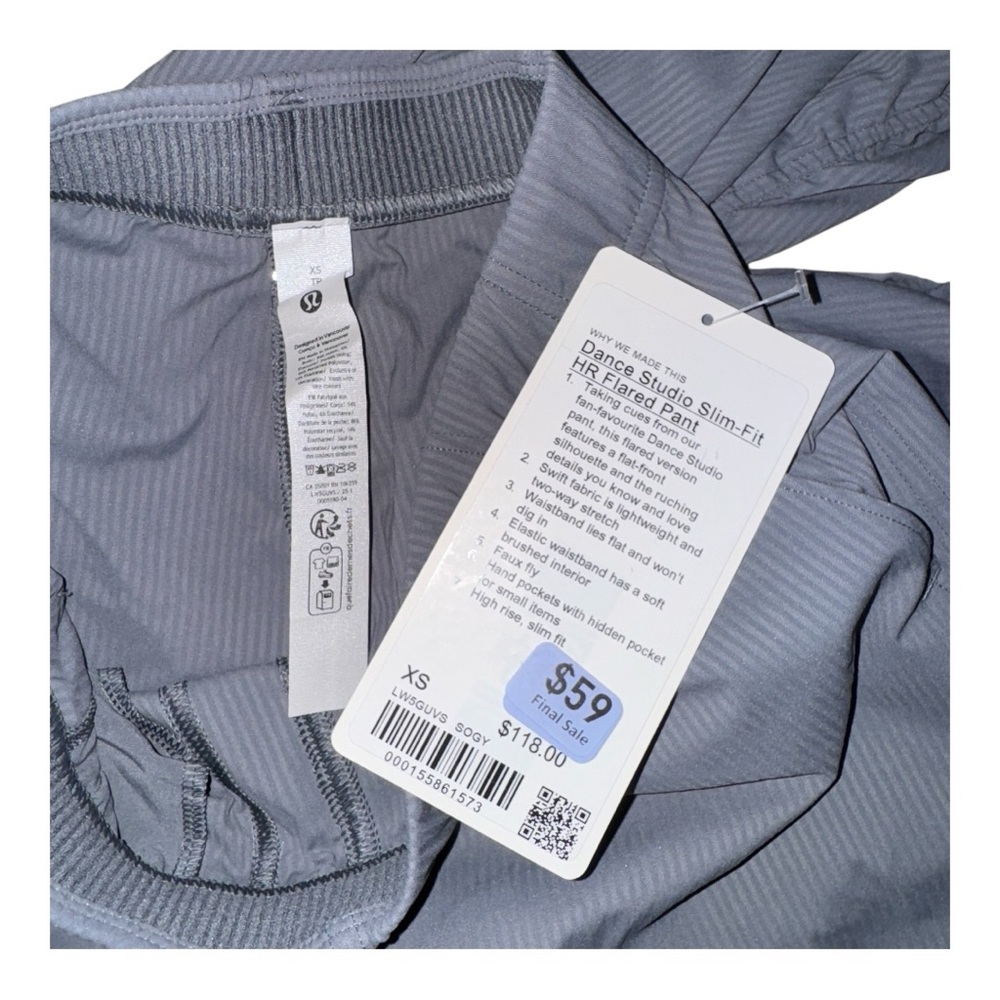 Lululemon Dance Studio Slim-Fit High-Rise Flared Pant, Solar Grey, Size XS NWT - Picture 6 of 6